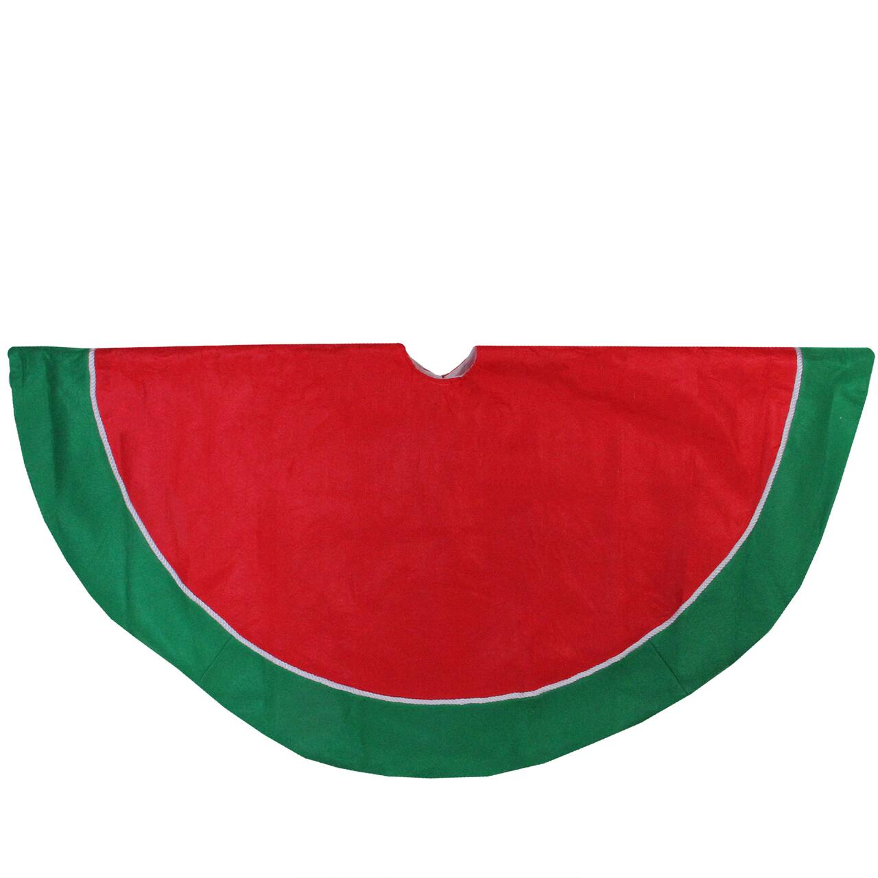 48" Red and Green Traditional Christmas Tree Skirt